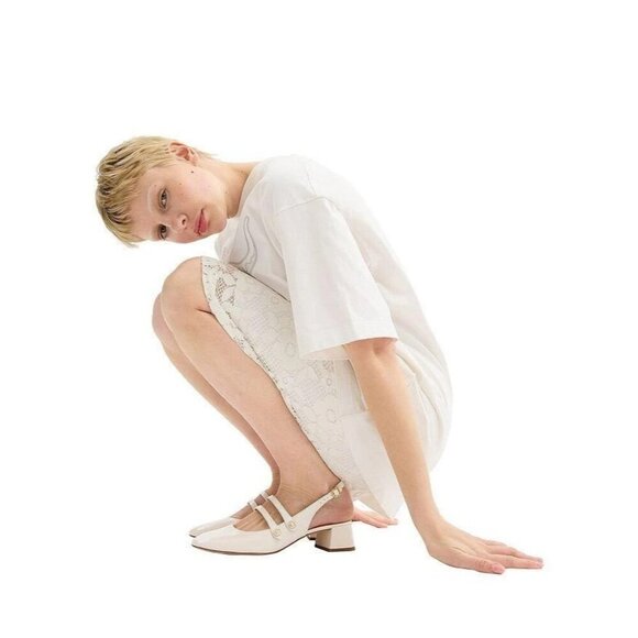 Coach Winley Mary Jane Slingback Pumps Women's Size 11 Chalk Patent Leather - Picture 3 of 6